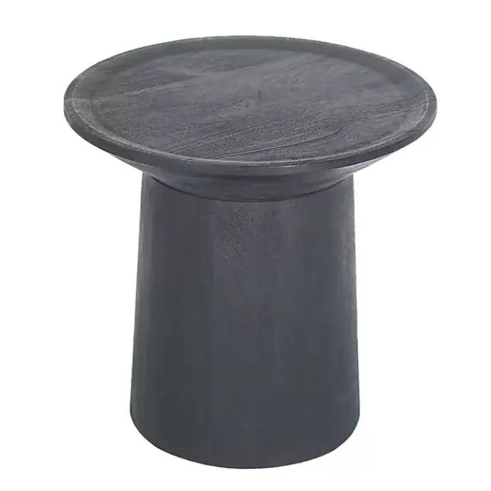 Hot Kirklands Home Mango Wood Round Pedestal Accent Table Black