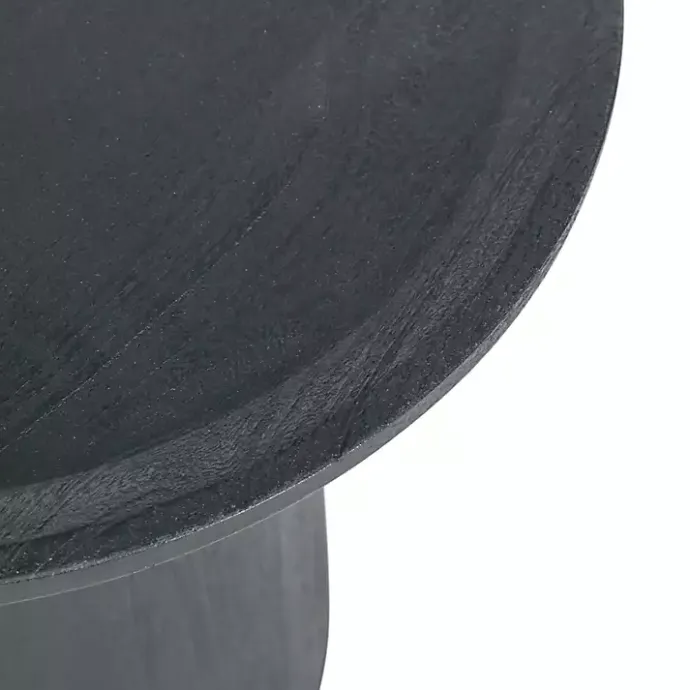 Hot Kirklands Home Mango Wood Round Pedestal Accent Table Black