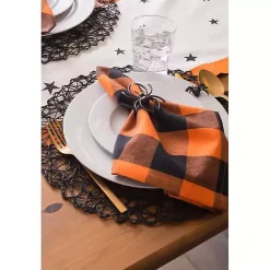 Kirklands Home Matte Spider Napkin Rings, Set of 6 Black