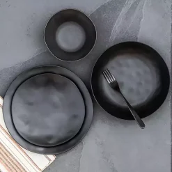 Online Kirklands Home Melamine Santal Dinner Plates, Set of 6 Black