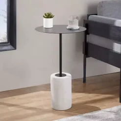 New Kirklands Home Metal & Concrete Janis Cocktail Table Black