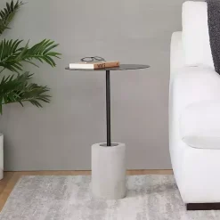 New Kirklands Home Metal & Concrete Janis Cocktail Table Black
