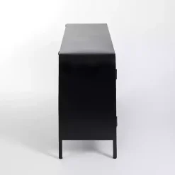 Sale Kirklands Home Metal & Glass 4-Door Bentley Cabinet Black