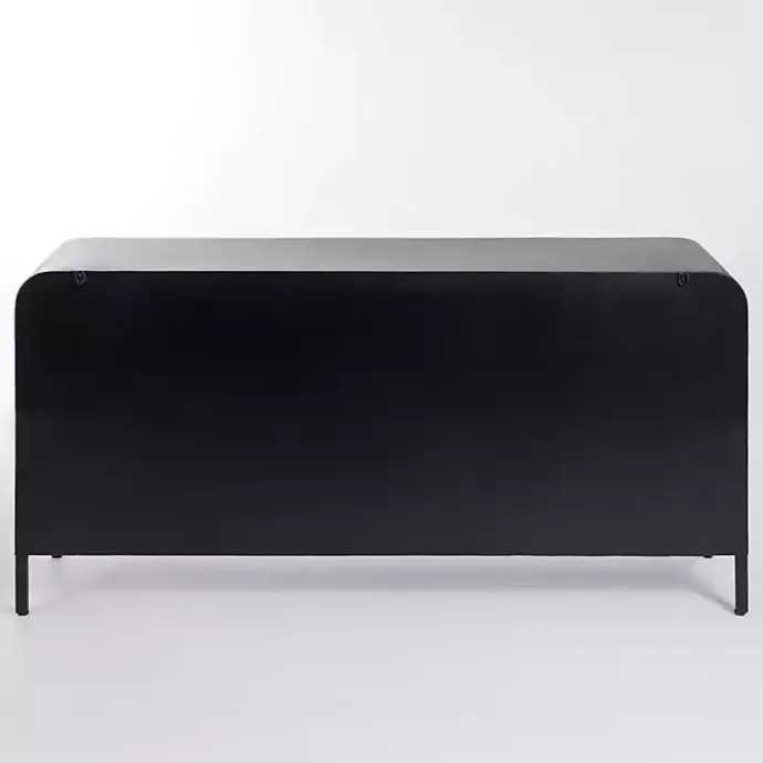 Sale Kirklands Home Metal & Glass 4-Door Bentley Cabinet Black
