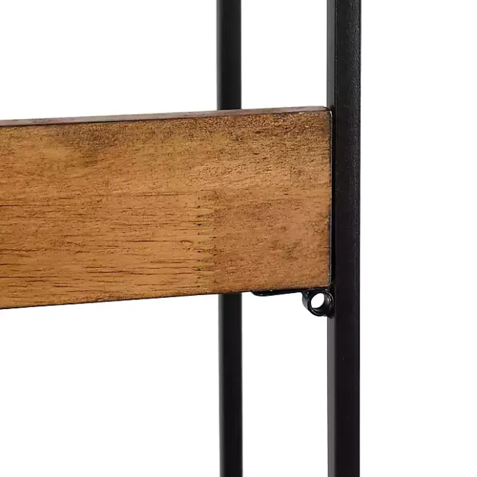 Sale Kirklands Home Black Metal & Rustic Wood Tiered Wall Shelf