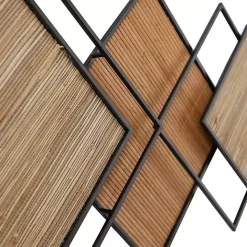 Discount Kirklands Home Black Metal and Bamboo Diamond Wall Plaque