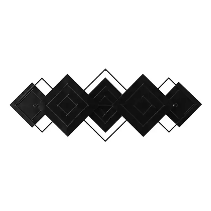 Discount Kirklands Home Black Metal and Bamboo Diamond Wall Plaque