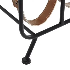 Hot Kirklands Home Black Metal and Faux Leather Wine Rack