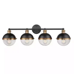 Sale Kirklands Home Black Metal and Glass 4-Globe Vanity Light