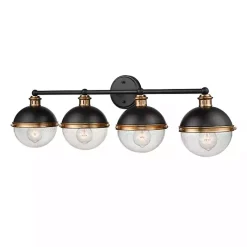 Sale Kirklands Home Black Metal and Glass 4-Globe Vanity Light
