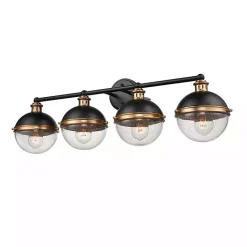 Sale Kirklands Home Black Metal and Glass 4-Globe Vanity Light