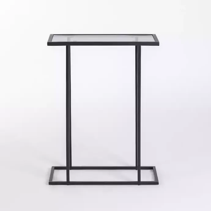 Outlet Kirklands Home Metal and Glass Rectangular Accent Table Black