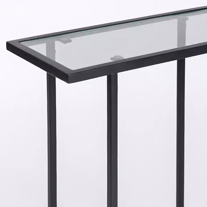 Outlet Kirklands Home Metal and Glass Rectangular Accent Table Black
