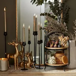 Clearance Kirklands Home Black Metal and Natural Wood 2-Tier Server