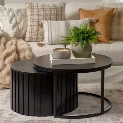 Online Kirklands Home Metal and Wood 2-pc. Storage Nesting Tables Black