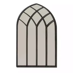 Online Kirklands Home Black Metal Arch Framed Mirror