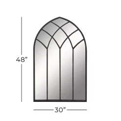 Online Kirklands Home Black Metal Arch Framed Mirror