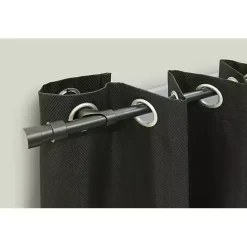 Kirklands Home Black Metal Blackout Finial Curtain Rod, 36 in.
