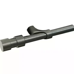 New Kirklands Home Black Metal Blackout Finial Curtain Rod, 72 in.