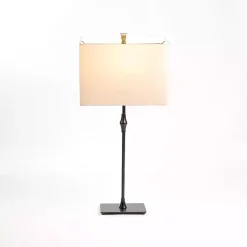 Online Kirklands Home Black Metal Candlestick Table Lamp Tan