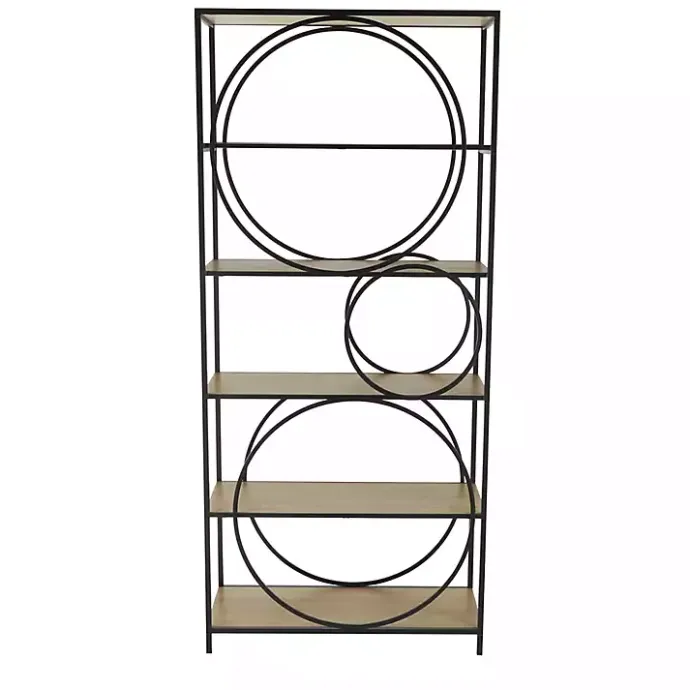 Kirklands Home Black Metal Circles 5-Tier Bookcase