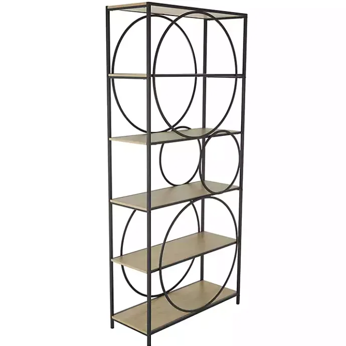 Kirklands Home Black Metal Circles 5-Tier Bookcase