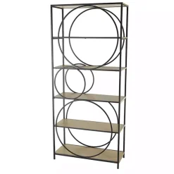 Kirklands Home Black Metal Circles 5-Tier Bookcase