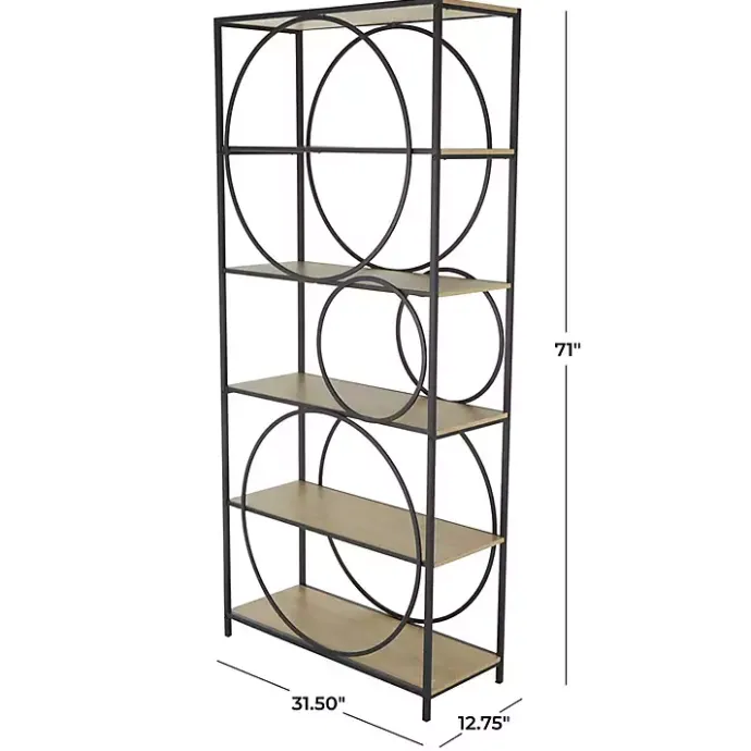 Kirklands Home Black Metal Circles 5-Tier Bookcase
