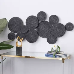 Clearance Kirklands Home Metal Circles Wall Plaque Black