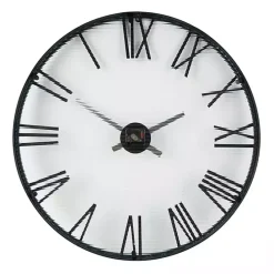 Discount Kirklands Home Black Metal Clear Glass Wall Clock