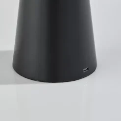 Online Kirklands Home Metal Cordless Lamp with White Ribbed Shade Black