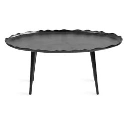 Clearance Kirklands Home Metal Deckled Edge Oval Coffee Table Black