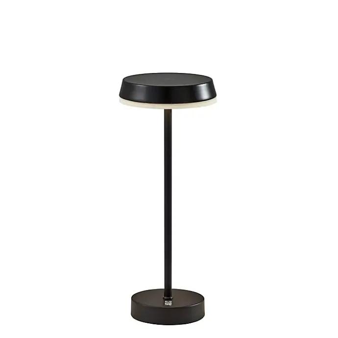 Hot Kirklands Home Metal Disc Frosted Light Cordless Table Lamp Black