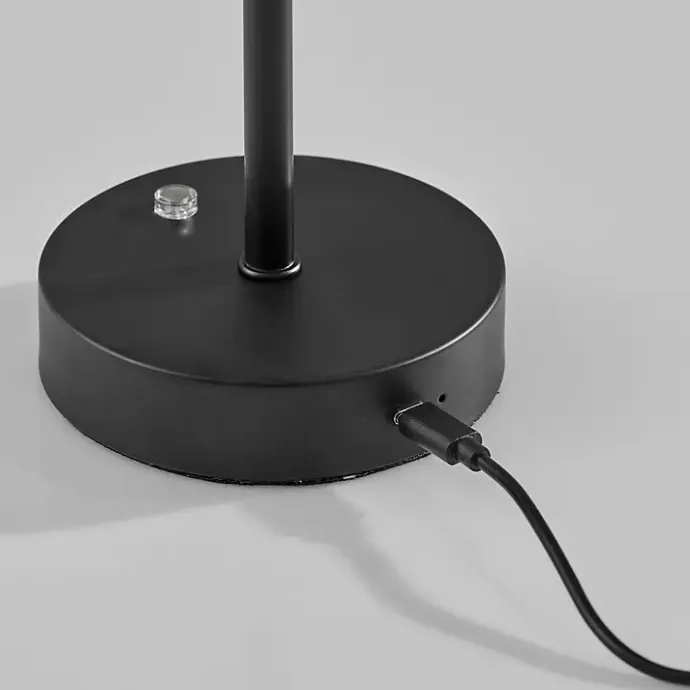Hot Kirklands Home Metal Disc Frosted Light Cordless Table Lamp Black