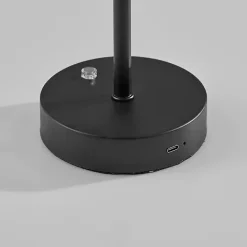 Hot Kirklands Home Metal Disc Frosted Light Cordless Table Lamp Black
