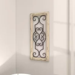 New Kirklands Home Black Metal Farmhouse Scroll Wall Plaque