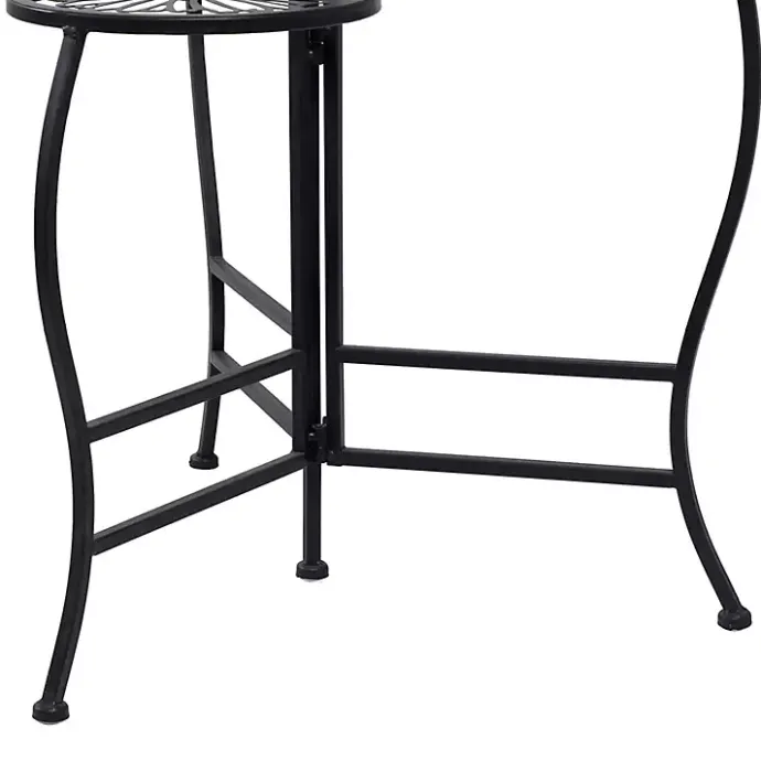 Sale Kirklands Home Metal Floral 3-Tier Plant Stand Black