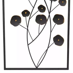 Outlet Kirklands Home Metal Floral Wall Plaques, Set of 2 Black