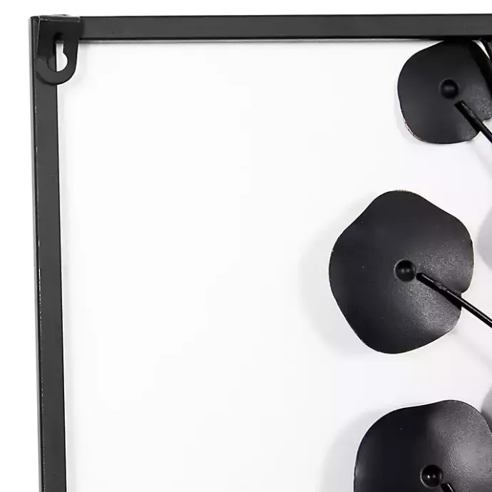 Outlet Kirklands Home Metal Floral Wall Plaques, Set of 2 Black