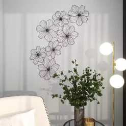 Sale Kirklands Home Metal Floral Wire Wall Plaque Black