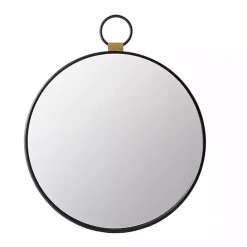 New Kirklands Home Black Metal Frame Round Loop Wall Mirror
