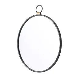 New Kirklands Home Black Metal Frame Round Loop Wall Mirror