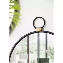New Kirklands Home Black Metal Frame Round Loop Wall Mirror