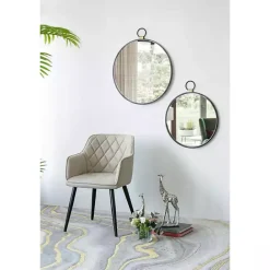 New Kirklands Home Black Metal Frame Round Loop Wall Mirror