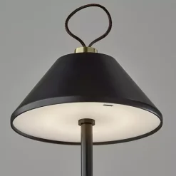 Discount Kirklands Home Metal Frosted Light Cordless Table Lamp Black