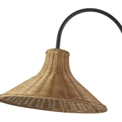 Best Kirklands Home Black Metal Jeri Floor Lamp with Rat Shade Tan