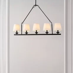 Kirklands Home Black Metal Linear Chandelier