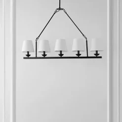 Kirklands Home Black Metal Linear Chandelier