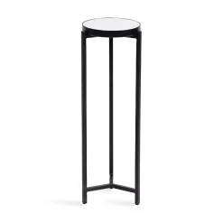 Hot Kirklands Home Metal Mirrored Tabletop Aguilar Drink Table Black