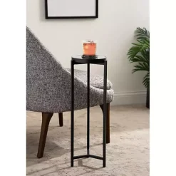 Hot Kirklands Home Metal Mirrored Tabletop Aguilar Drink Table Black